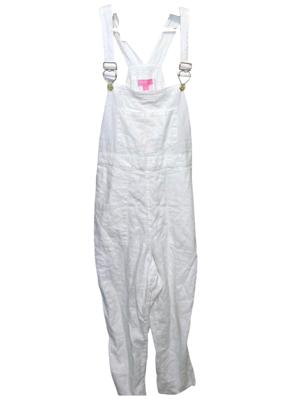 STONEY CLOVER LANE White Linen Overalls Jumpsuit